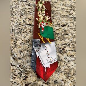 Tie Tales festive Christmas tie Santa & Reindeer delivering presents